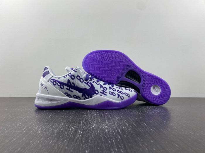 nike kobe 8 protro "white/court purple" fq3549-100