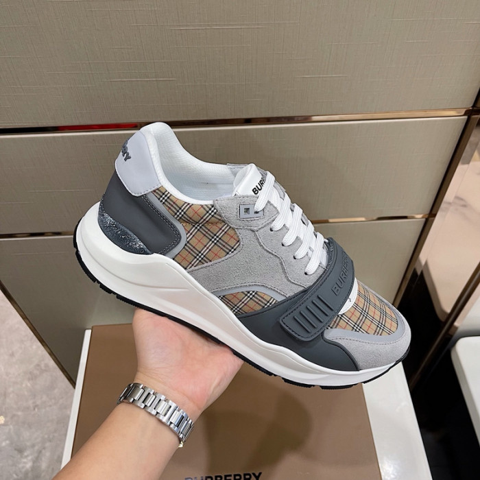 Bur*berry Vintage Check, Leather and Mesh Sneakers
